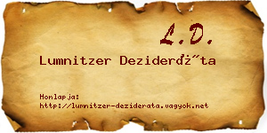 Lumnitzer Dezideráta névjegykártya